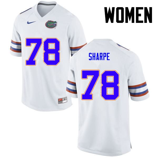 NCAA Florida Gators David Sharpe Women's #78 Nike White Stitched Authentic College Football Jersey CTS2464CS